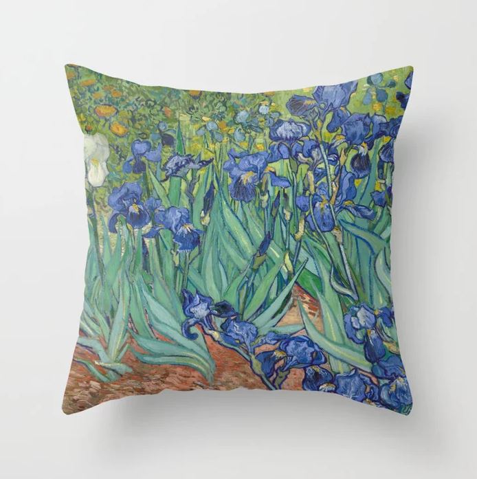 Irises, Van Gogh - Throw Pillow